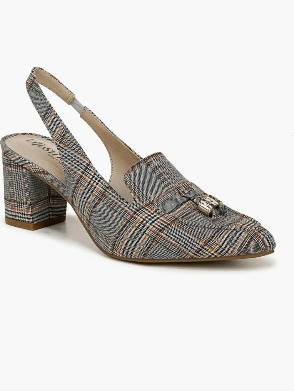 Audrey Slingback Tassel Loafer Pump 8M - Picture 1 of 11